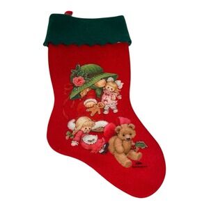 Vintage Ruth Morehead Christmas Felt Stocking 17 Inches